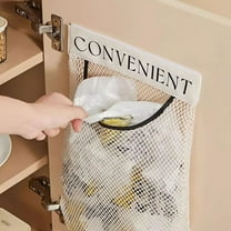 Wall-Mounted Kitchen Garbage Bag Storage Organizer, Large Capacity Mesh Pocket Plastic Bag Holder, Space-Saving Trash Bag Storage Rack, Durable Hanging Plastic Bag Dispenser for Kitchen