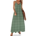 thumbnail image 2 of New Windowpane Check Grid (whitesage green) Sleeveless Dress women's elegant loose dresses elegant d, 2 of 5
