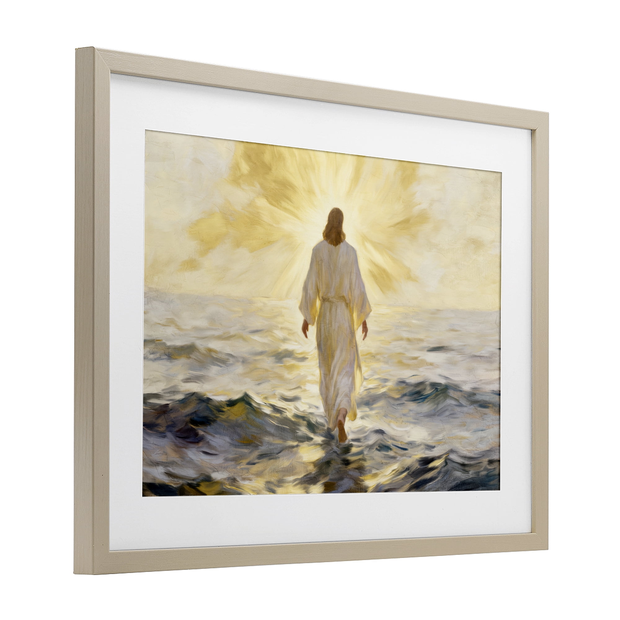 Stupell Industries Golden Walk Spiritual Figure Birch Framed Print Under Glass, design by Kim Allen