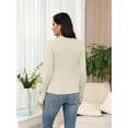 thumbnail image 3 of Ekouaer Womens Thermal Long Sleeve Crewneck Top Soft Waffle Knit Base Layer, Everyday Comfort Thermal Shirt, 3 of 8