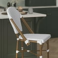 thumbnail image 6 of Flash Furniture French Bistro Square Stackable Rattan Back Counter Height Stool, White (Set of 2), 6 of 13