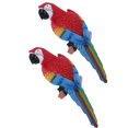 thumbnail image 1 of 2x Realista Loro Resina Pájaro Animal Ornamento Colgante 31cm Look Izquierda Rojo, 1 of 9