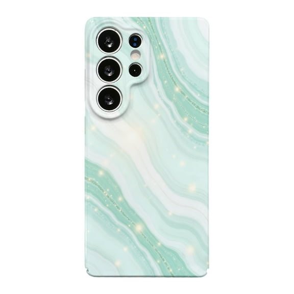 SKLYDDI Multicolor Serene Marble-like Abstract for Galaxy S25 Ultra Case - Swirling Lines, Light Spots, Glitter Accents, TPU Flexible, Aesthetic Cute