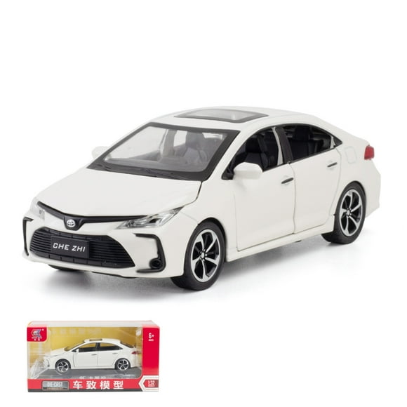 Amyove Exquisite Alloy Simulation 1:32 Toyota Corolla Family Car Model Decoration Sound Light Force Control Children Pull-back Car Toy