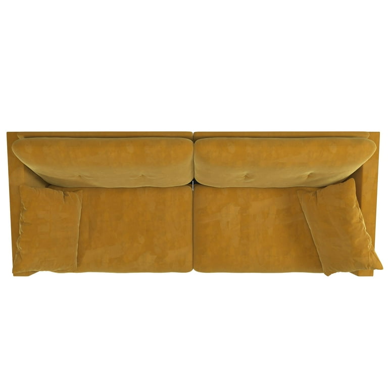 Neely Futon With Bolster Pillows Mustard Velvet - Mr. Kate : Target