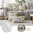 thumbnail image 6 of Yellow Floral Spring Outdoor Waterproof Pillow Covers, Summer Botanical Gray Elegant Decorative Square Throw Pillowcase Sofa Cushion Sham for Patio/Couch/Chair, 16"x16" 2 Pack, 6 of 8