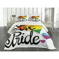 thumbnail image 3 of Ambesonne Pride Quilted Bedspread Set 3 Pcs, Big Little Hearts Love, King Size, Multicolor, 3 of 5