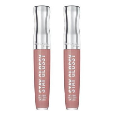 (2 pack) Rimmel Stay Glossy Lip Gloss, Blushing Belgraves