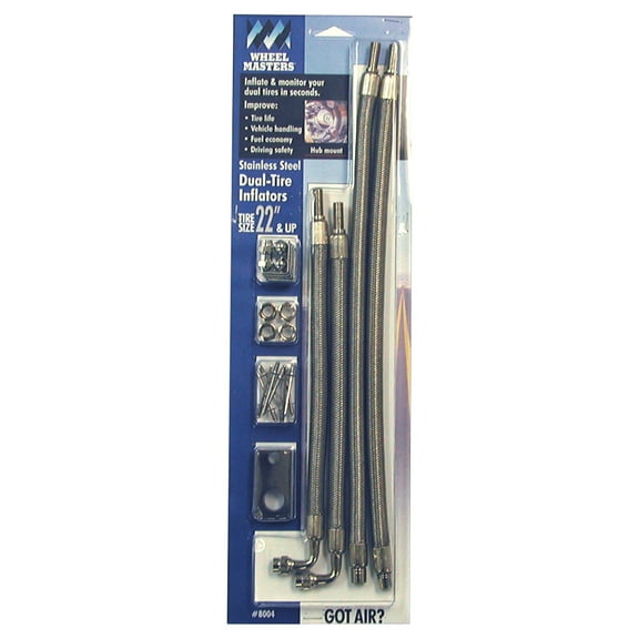 Wheel Masters 8004 Stainless Steel Hose Extenders For 22" Wheels - 4 Hose Kit, Hub Hole Mount
