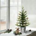 thumbnail image 3 of Pre-Lit 2' Table Top Artificial Christmas Tree with 35 Lights in Metal Pot, Green, 3 of 3