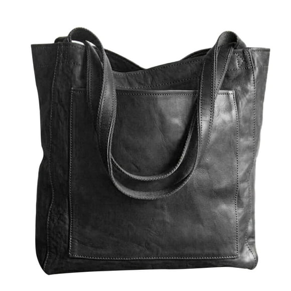 Nvzi Nuevo bolso de hombro de piel sintética suave para mujer, bolso grande informal, color negro