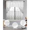 thumbnail image 2 of Wildflowers Swag Kitchen Curtains Sets for Windows 24 Inch Length, Spring Country Black Grey Floral Leaf Plant Short Window Curtain Panels Swags Valances and Tiers 3 Piece Set for Cafe/Dining Room, 2 of 5