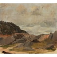 thumbnail image 2 of Adolph Tidemand 13x12 Gold Ornate Wood Frame and Double Matted Museum Art Print Titled - Landscape Study (1830), 2 of 4