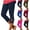19# Dark Blue, variant on Capri Leggings for Women Elastic High Waisted 3/4 Length Yoga Pants Summer Soft Lightweight Workout Capris Dark Blue M