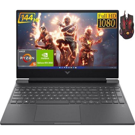 HP Victus 15.6" Gaming Laptop, AMD Ryzen 7 7535HS, 32GB RAM, 2TB SSD, 2TB HDD, NVIDIA GeForce RTX 3050, Windows 11 Home, Bundle with Cefesfy Gaming Mouse
