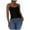 Black, variant on Womens Tank Tops Elastic Inner Layer Solid Thin Chest Pad Straps Vest Black Basic Cami Shirts L