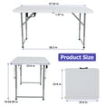 NiamVelo 4 Ft Adjustable Folding Table, Indoor/Outdoor, Ideal for Party