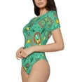 thumbnail image 2 of The Xecao Funny Animals in Jungle Women's Crew Neck Body Suit, a short-sleeved bodysuit and basic swimsuit, both comfort and style for dating and daily life, 2 of 9