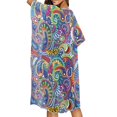 thumbnail image 4 of HELLHERO Cardigan Bathing Suit Cover Up for Summer Polyester Lightweight Long Kimono Swimsuit Cover Up Colorful Pattern, 4 of 6