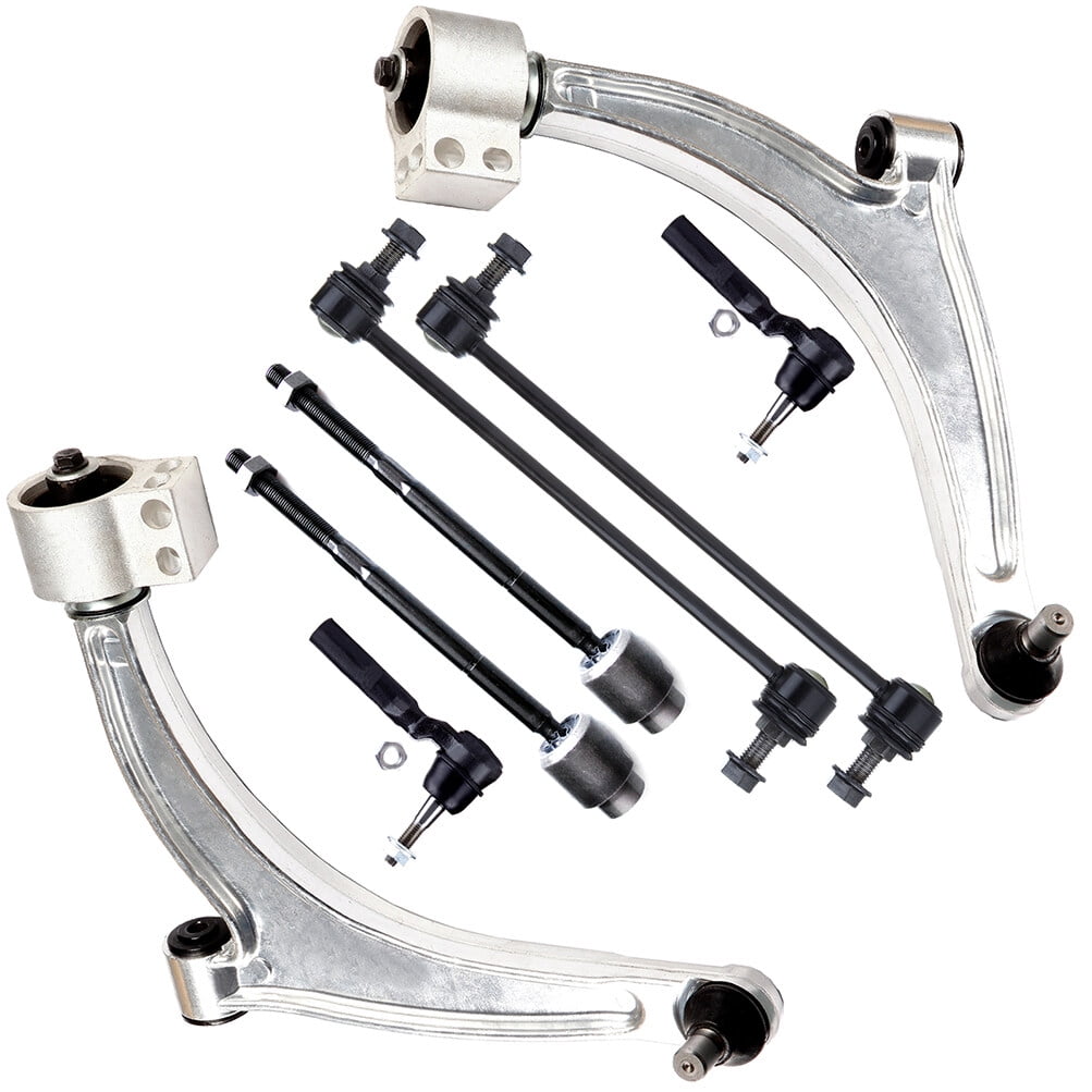 ECCPP - 8PCS Front Lower Control Arm w/Ball Joint + Front Sway Bar Link Kits 11.8 Inch + Inner & Outer Tie Rods Compatible For Chevy For Malibu For Pontiac G6 For Saturn Aura Suspension Kit
