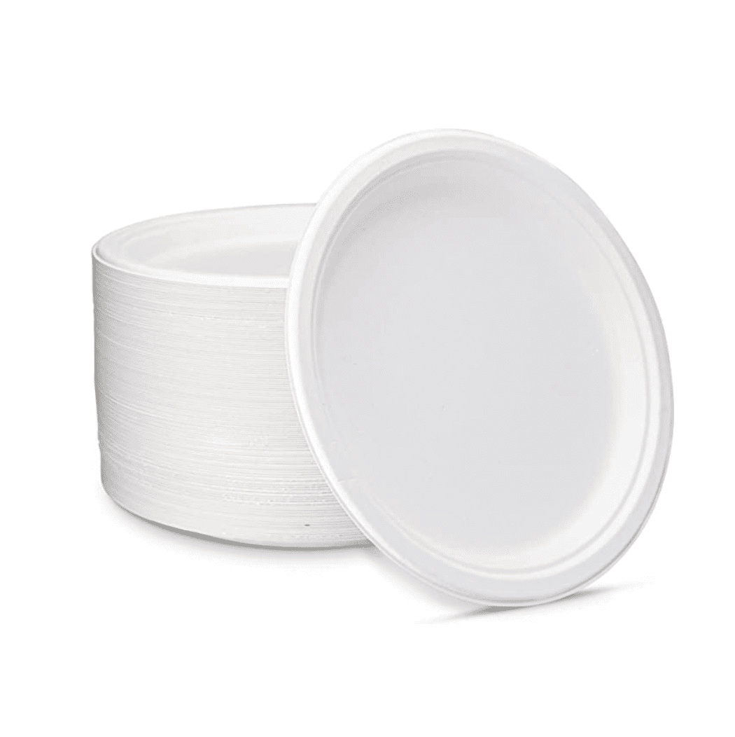 18cm 7" 50 x White Plastic Round Disposable Side Party Plates 