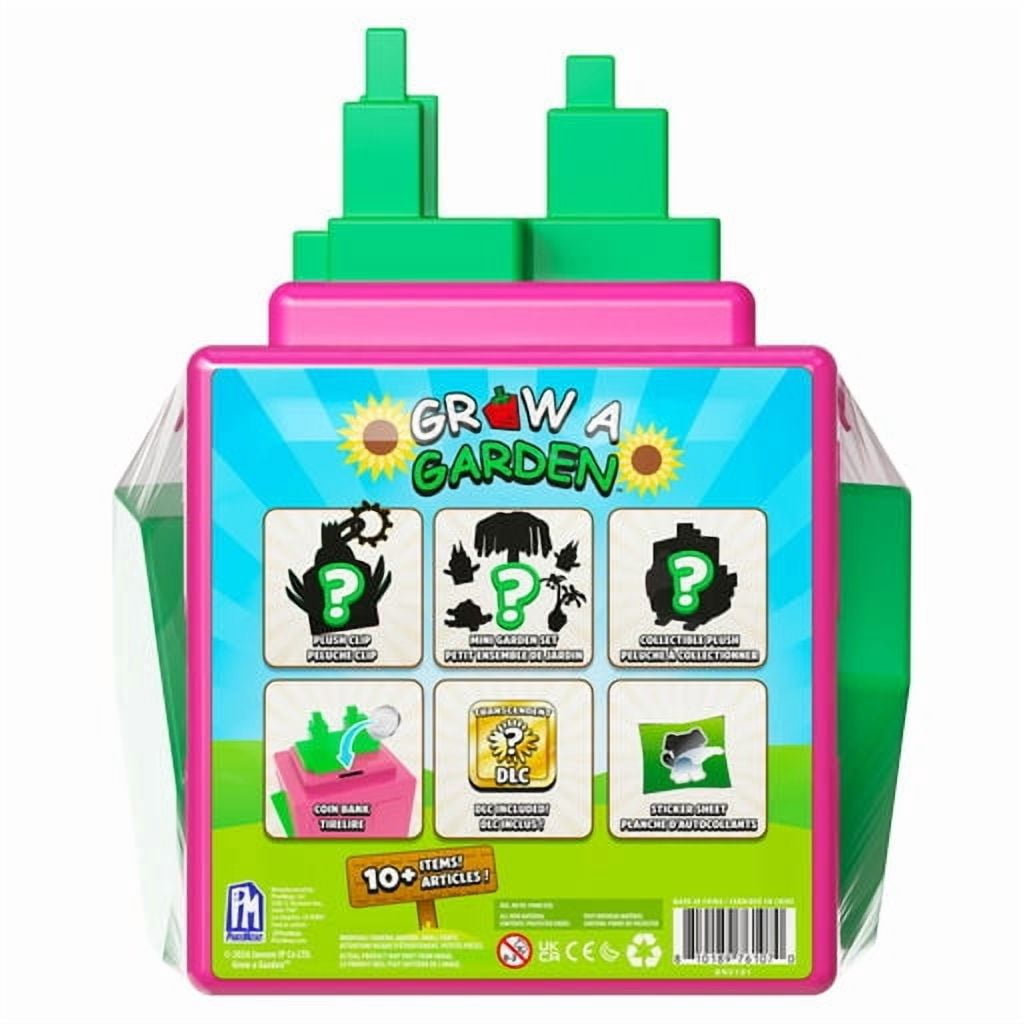 Grow a Garden Dragon Fruit Collector Bundle – 12" Coin Bank, Plush, Figures, Sticker Sheet, Includes DLC