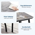 thumbnail image 3 of 5Pcs Dining Table Set for 4, Space-Saving Kitchen Table with Upholstered Chairs, Modern Angled Corner Design, Compact Dinner Set for Small Spaces, Apartment, Dining Room, Grey, 3 of 9
