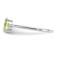 thumbnail image 4 of 14K White Gold Ring Band with Stones (08) August Peridot Oval Green Diamond Round, Size 7, 4 of 5