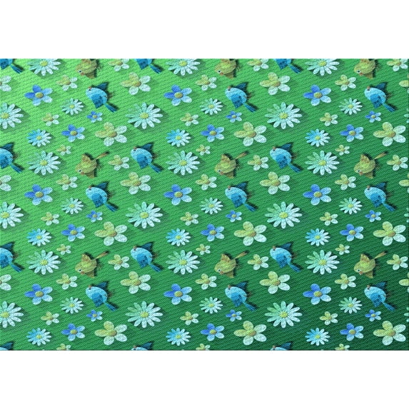 Ahgly Company Machine Washable Indoor Rectangle Transitional Lime Mint Green Area Rugs, 2' x 4'