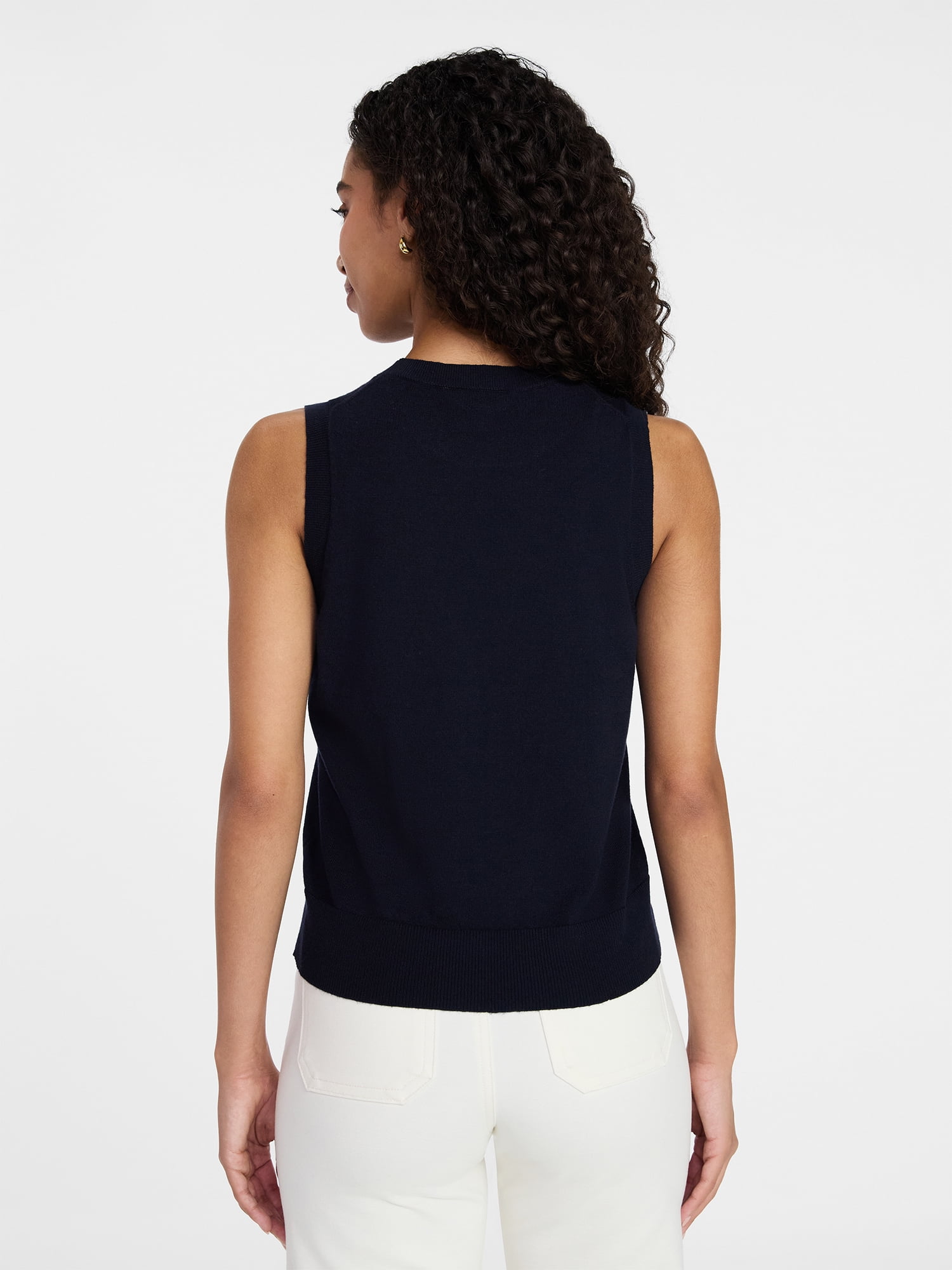 Time and Tru Women's Fine Gauge Sleeveless Sweater Shell, Lightweight, Sizes XS-XXXL