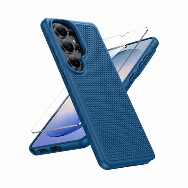 Chenchen for Samsung Galaxy S26 Ultra Case: Military Grade Drop Protection, 14ft Drop Tested, Screen Protector Included, Anti-Slip Anti-Fingerprint TPU Shockproof Phone Case Cover (Blue)