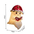 thumbnail image 5 of MYUNNIL Christmas Ghost Reading Book Lamp, 8.3" Cute Light up Warm LED Santa Hat Ghost Resin Statue Night Light for Mantel Bedroom Home Decor & Gift, 5 of 5