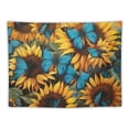 thumbnail image 5 of Orinice Sunflowers Blue Butterfly Tapestry Wall Hanging Unique Style for Home Decor - Graphic Tapestries Art for Living Room Bedroom Apartment Farmhouse Dorm 40x60inch, 5 of 6