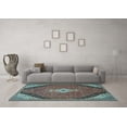 thumbnail image 3 of Ahgly Company Indoor Rectangle Medallion Light Blue Traditional Area Rugs, 8' x 12', 3 of 4