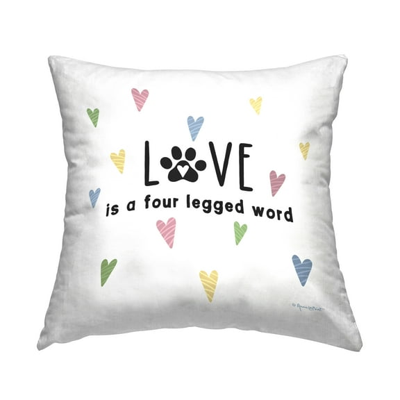 Stupell Industries Love is Four Legged Decorative Printed Throw Pillow Design by Annie LaPoint