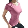 thumbnail image 6 of Kaemgyyd Womens Summer Tops Quick Dry Short Sleeve Workout Shirts Stretchy Crew Neck Slim Fit Tee for Sport Athletic Running, 6 of 7