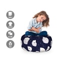 thumbnail image 2 of Night Sky Storage Toy Bag Chair, Smiling Moon Cartoon Characters Dots as Stars, Stuffed Animal Organizer Washable Bag, Large Size, Violet Blue Ceil Blue, by Ambesonne, 2 of 3