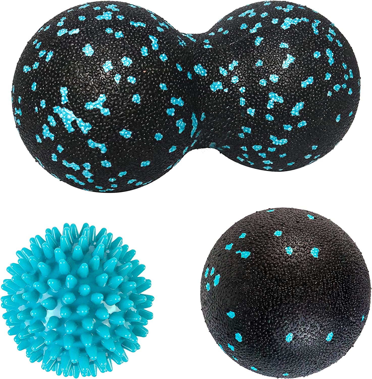 Massage Balls Set, Spiky Ball, Peanut Massage Ball, Lacrosse Ball. Ideal for Self Myofascial