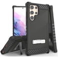 thumbnail image 1 of Tri-Shield Series for Samsung Galaxy S22 Ultra 5G Case, Tri-Shield [Military Grade] Rugged Cover with Metal Kickstand [Includes Wrist Strap Lanyard] - Black, 1 of 7