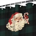 thumbnail image 3 of Green and Black Christmas Plaid Santa Pattern Shower Curtain 84"x72" ,Bathroom Decorative Shower Curtains Set with 12 Hooks,Modern Waterproof Washable Shower Curtain, 3 of 6