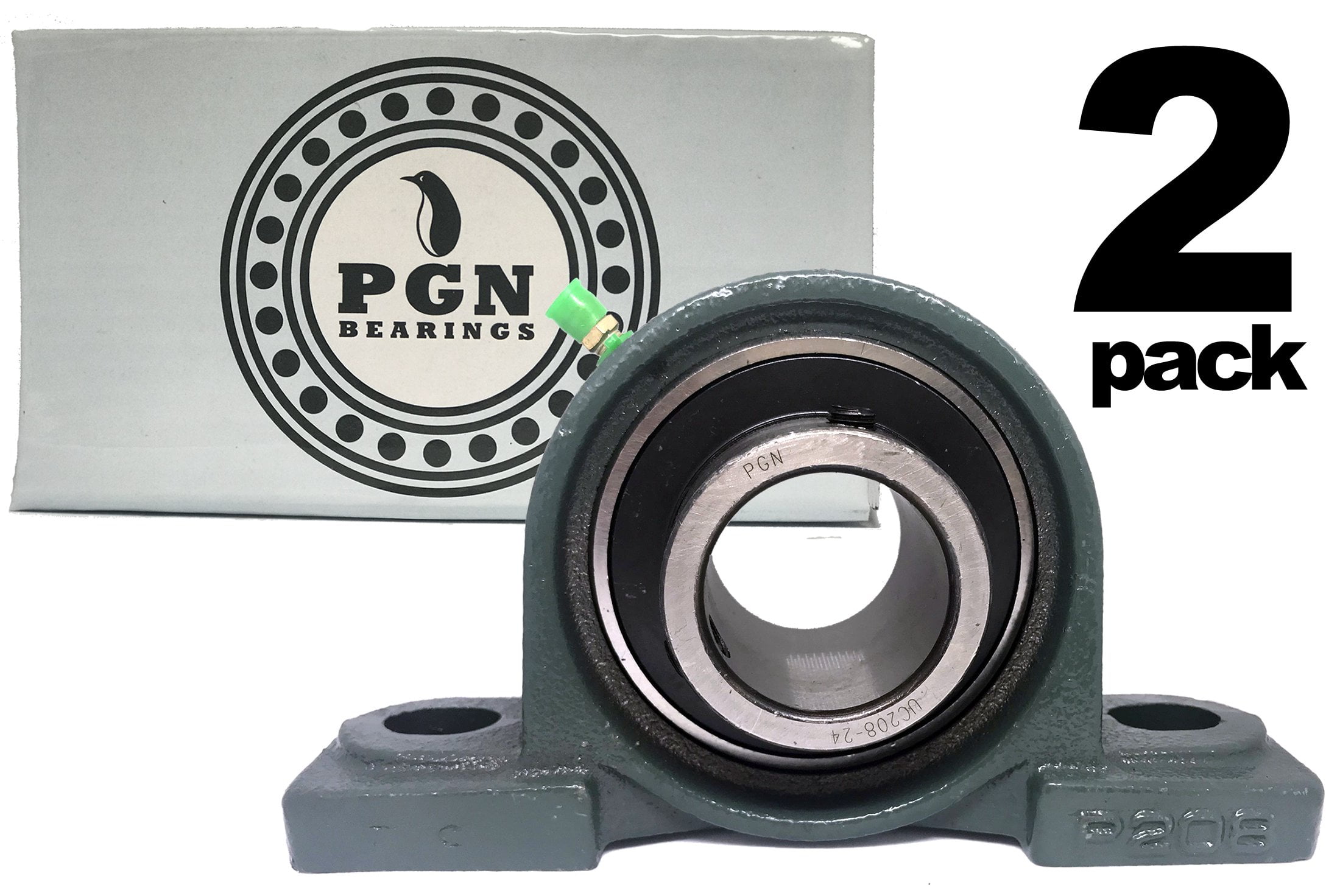 UCP208-24 Solid Base Pillow Block Bearing 1-1/2 Bore Self Aligning 2 ...