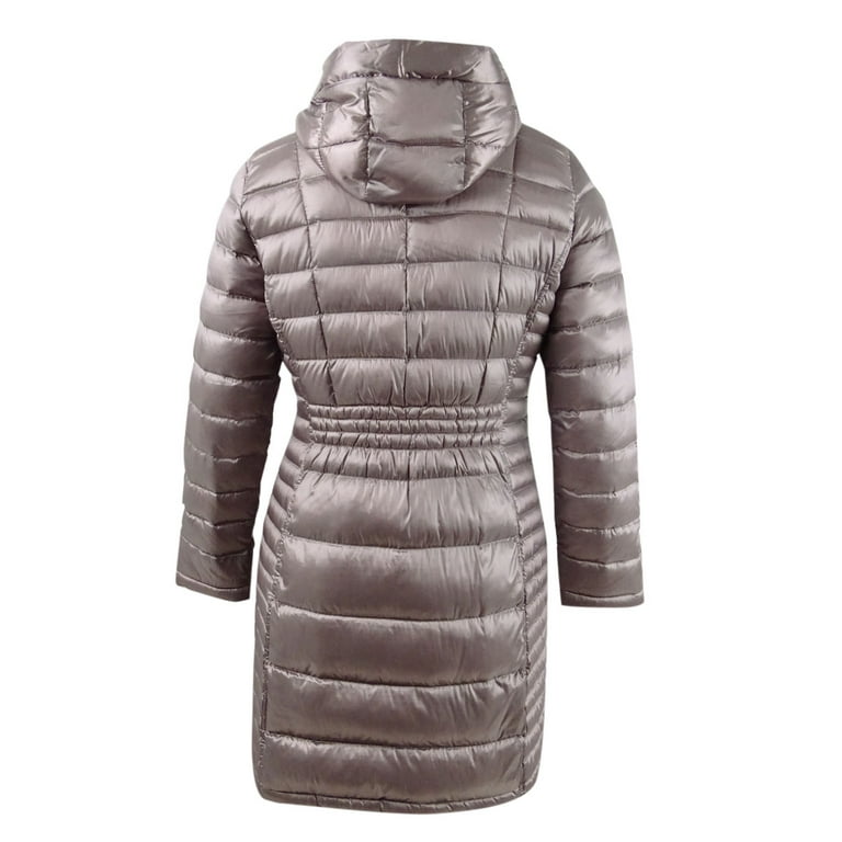 Calvin Klein Women s Petite Hooded Packable Puffer Coat PXXL Shine Fig Walmart