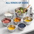 thumbnail image 2 of 7-Piece Stainless Steel Mixing Bowl Set with Lids — Nesting Sizes (0.7QT to 5QT) for Food Prep, Baking & Serving, 2 of 7