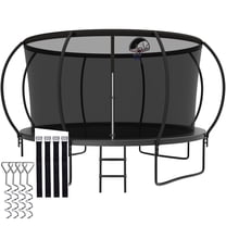 CITYLE 14FT Trampoline with Enclosure Net, 1400LBS Trampoline with Basketball Hoop for 6-8 Kids, No Gap Design Outdoor Trampoline for Kids Adults with Wind Stakes, Backyard Recreational Trampolines