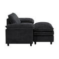 thumbnail image 5 of Accent Sofa Chair with Ottoman, Comfy Oversized Single Sofa, Couch Deep Seat Lounge Chair, Upholstered Armchair for Living Room/Bedroom/Office/Apartment, Black, 5 of 6