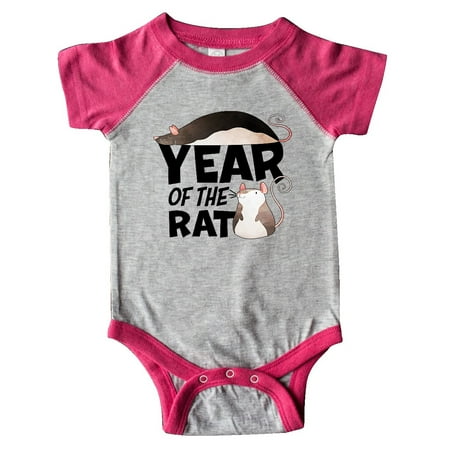 

Inktastic Year of the Rat Cute Black and White Rats Gift Baby Boy or Baby Girl Bodysuit