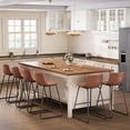 thumbnail image 3 of Aufeile 26" Counter Height Bar Stools Set of 3 – Modern Faux Leather Barstools with Back & Metal Legs, Kitchen Bar Chairs for Island, Dining Room, Dark Brown, 3 of 8