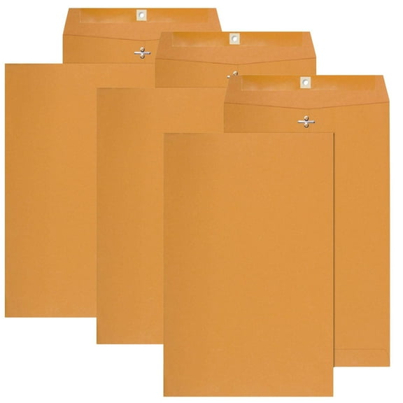Clasp Envelopes – 4.5 x 10.4 in, Brown Kraft with Gummed Flaps: 6CT