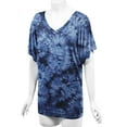 thumbnail image 5 of Made by Johnny Women's V-Neck Short Sleeve Tie Dye Drape Dolman Top XXXL NAVY, 5 of 6