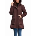 thumbnail image 3 of Women Waterproof Softshell Jackets Warm Fleece Lined Coats with Hood Long Rain Jacket Coffee Color XXXL, 3 of 8